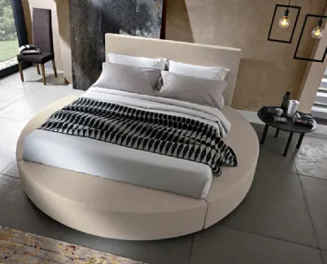 Letto moderno in tessuto dalla forma rotonda Tondo di Artigianaletti