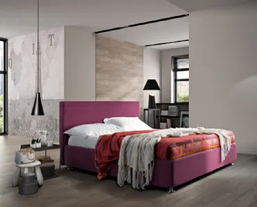 Letto matrimoniale in tessuto dalle linee essenziali e pulite York di Artigianaletti
