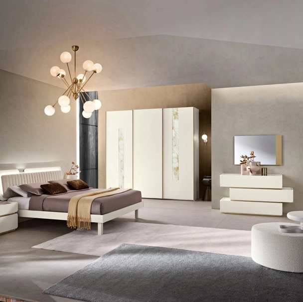 Letto Yuky con testiera con pannello imbottito di Gierre Mobili