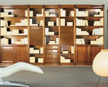 Libreria a muro in legno Le Gemme composizione 01 di Le Fablier