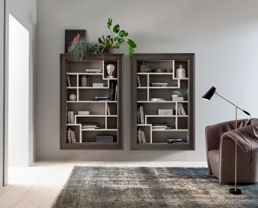 Libreria sospesa Lexington in Rovere massello laccato di Devina Nais