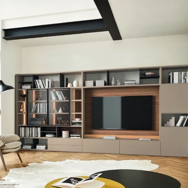 Libreria con vano porta TV Modo M6C60 di Sangiacomo