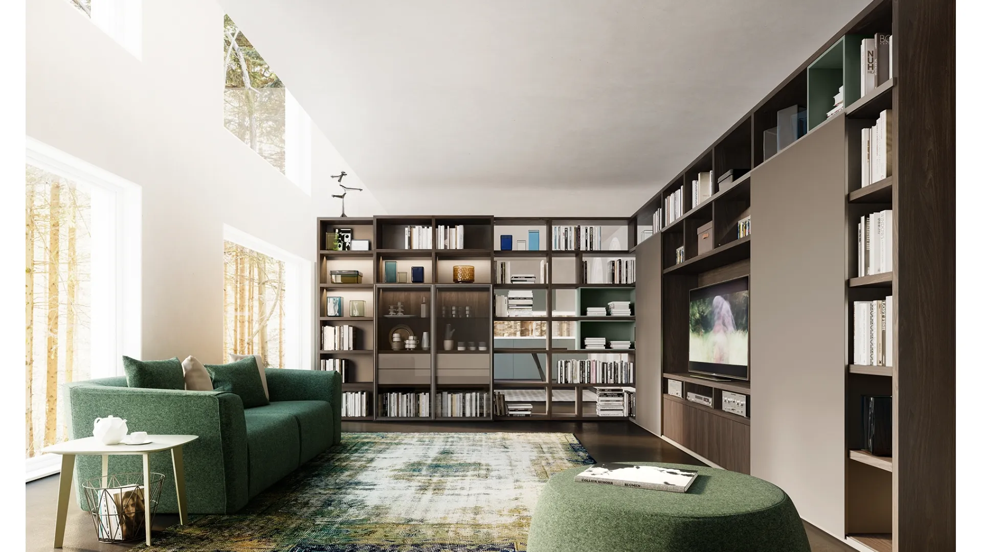 Libreria My Space 5 con vano a scomparsa porta TV di Alf Da Frè