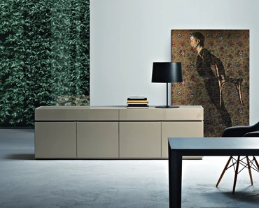 Madia Cidori 01 in laccato Juta lucido e opaco di Sangiacomo