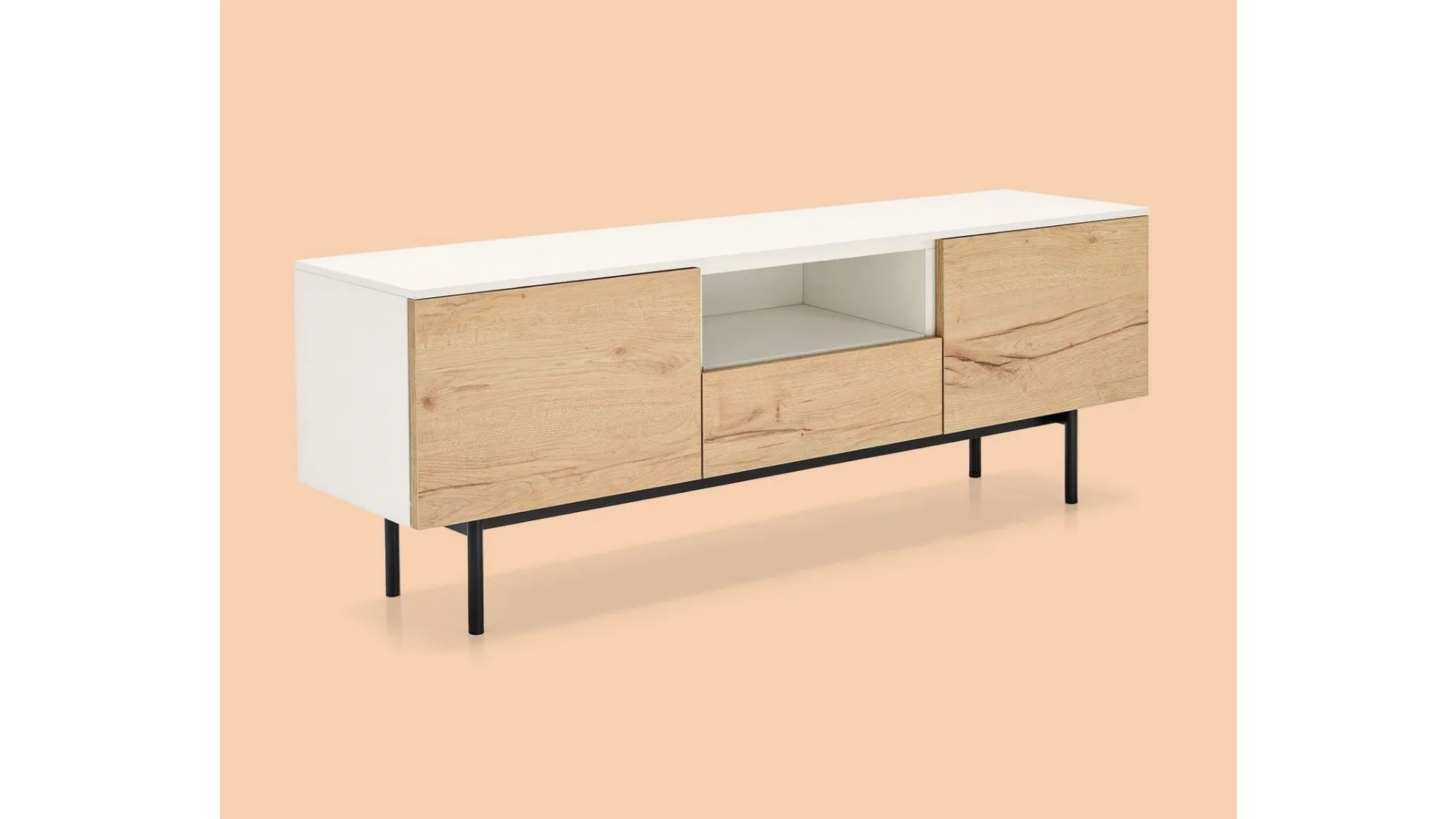 Madia Made CB6101 6 in nobilitato rovere naturale e nobilitato bianco di Connubia