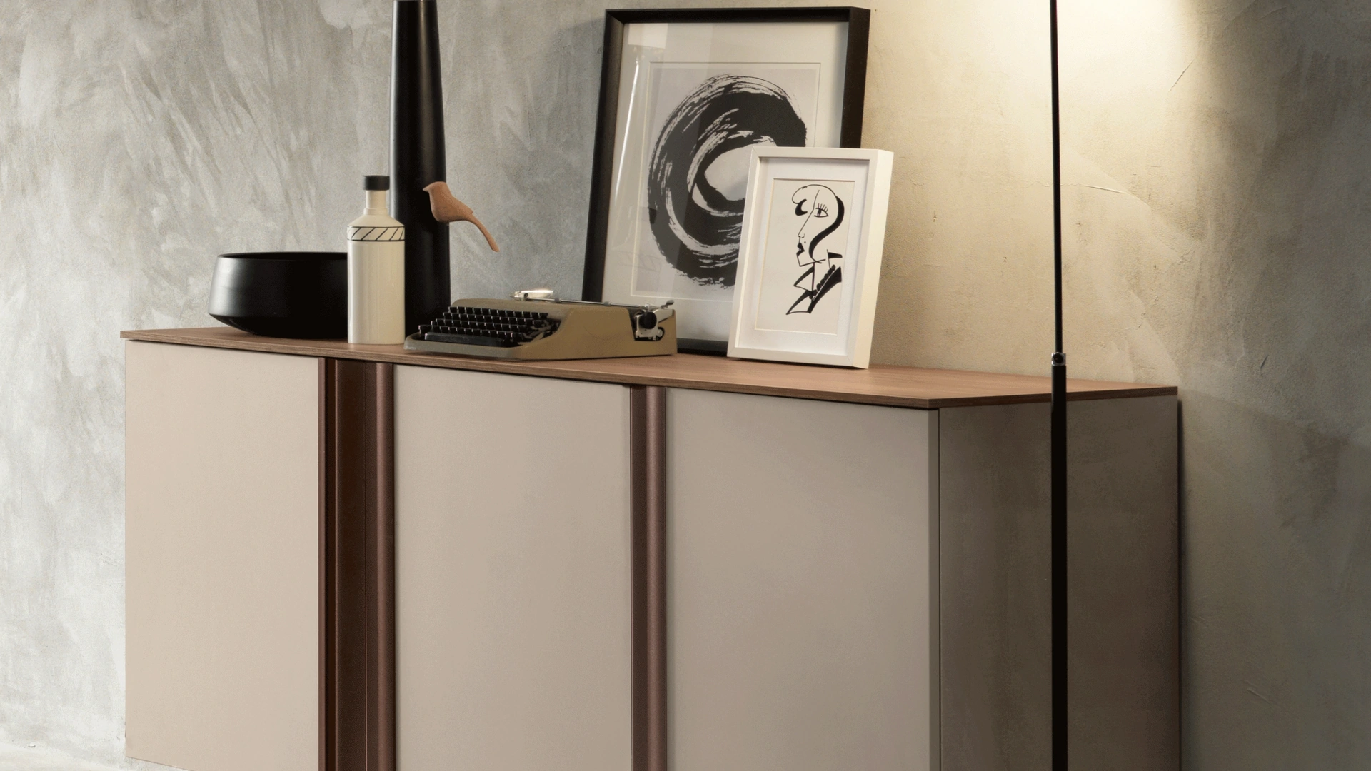 Madia Abaco Day composizione 11 finitura Cachemire di Gierre Mobili