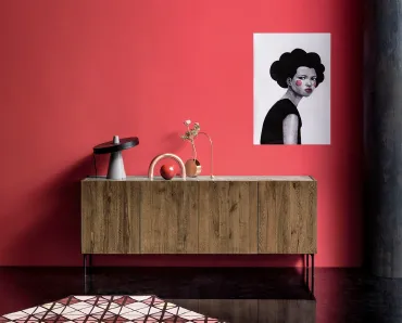 Madia Nantes in legno di Rovere massello con top in vetro di Devina Nais