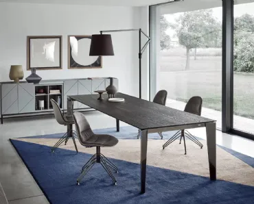 Madia Pica Legno Laccato Decorato Grigio chiaro di Bontempi