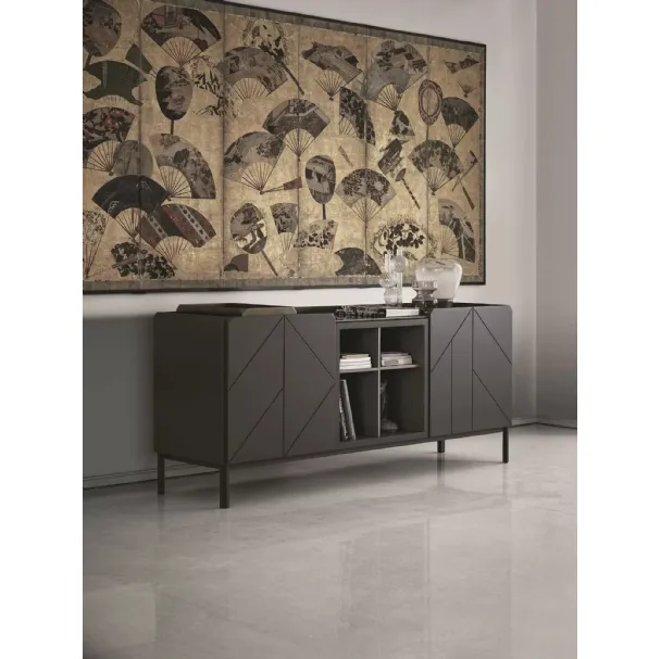 Madia Pica in Legno Laccato Decorato Moka di Bontempi