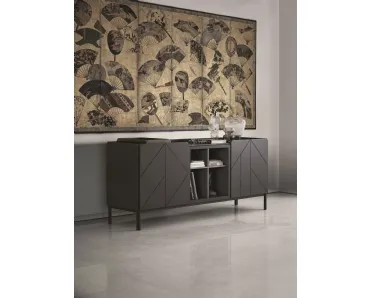 Madia Pica in Legno Laccato Decorato Moka di Bontempi