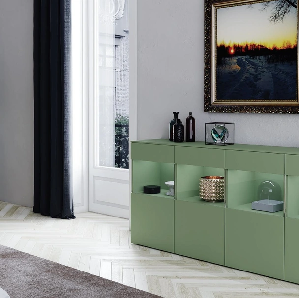 Madia Titolo 108 in laccato verde di  Artigianmobili