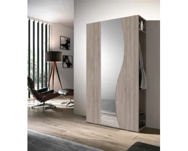 Mobile ingresso Mini 311 in rovere cenere e specchio di Artigianmobili