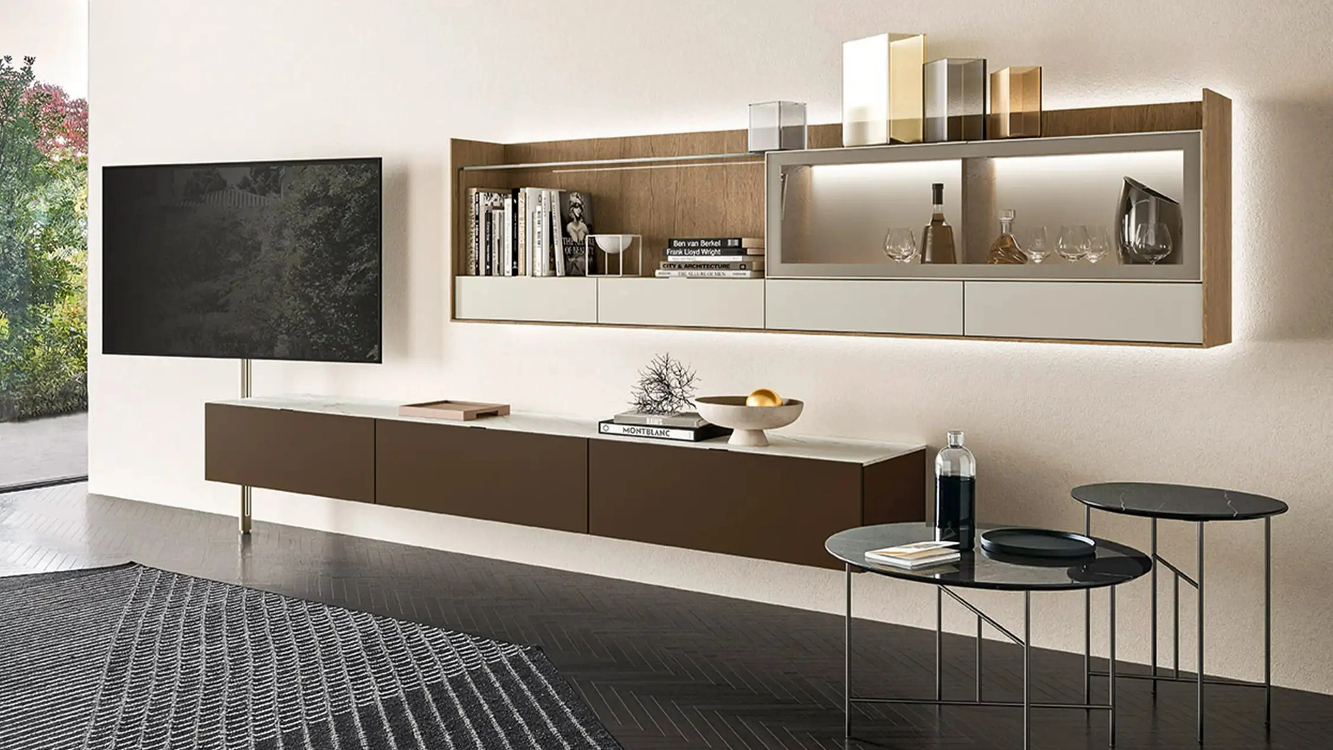 Mobile Porta Tv Tv Video in laccato di Sangiacomo