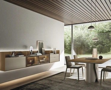 Mobile sospeso Cabaret One 03 in materico e legno di Sangiacomo