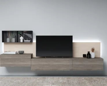 Mobile sospeso Living Zero 16 L35 in Rovere massello di Devina Nais