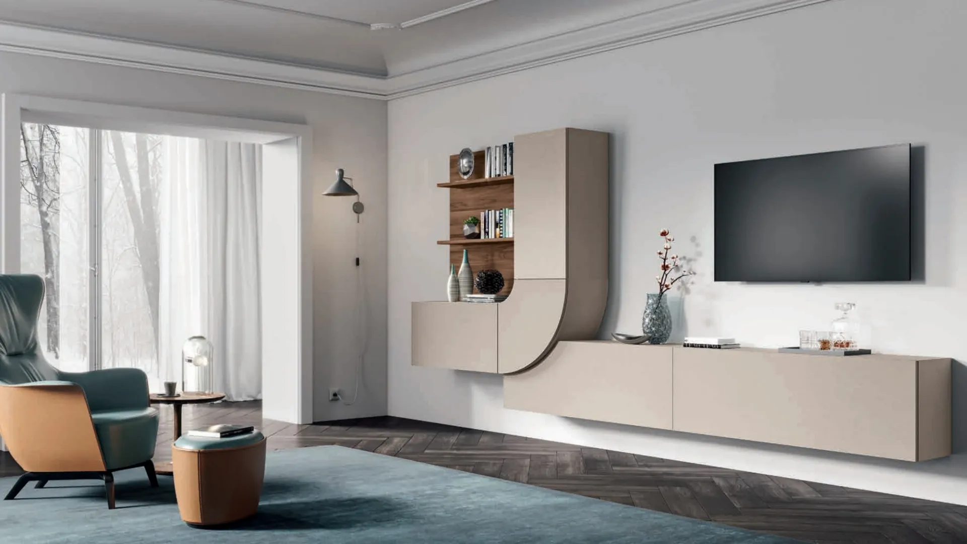 Parete Attrezzata in melaminico moderna Velvet 159 di Artigianmobili