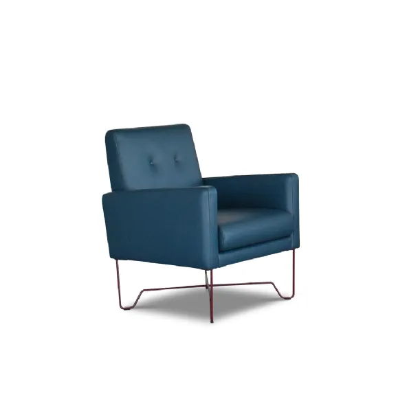 Poltrona Cardiff in pelle con base in metallo di Bruma