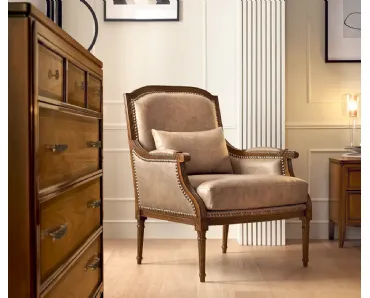 Poltrona classica in pelle Perla di Le Fablier