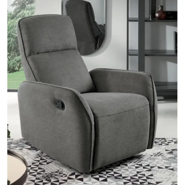 Poltrona relax recliner manuale in tessuto Galizia di Capodarte
