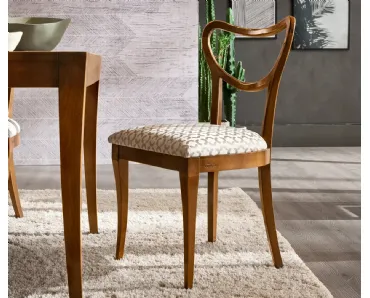 Sedia Apus in legno con seduta in tessuto imbottito di Le Fablier
