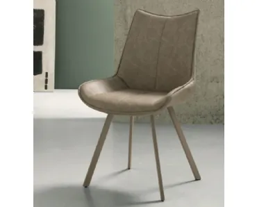 Sedia Clodia con struttura in metallo verniciato e seduta in ecopelle effetto vintage di Capodarte