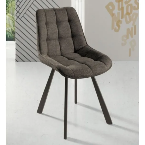 Sedia Friedic con struttura in metallo verniciato e seduta in tessuto imbottito di Capodarte