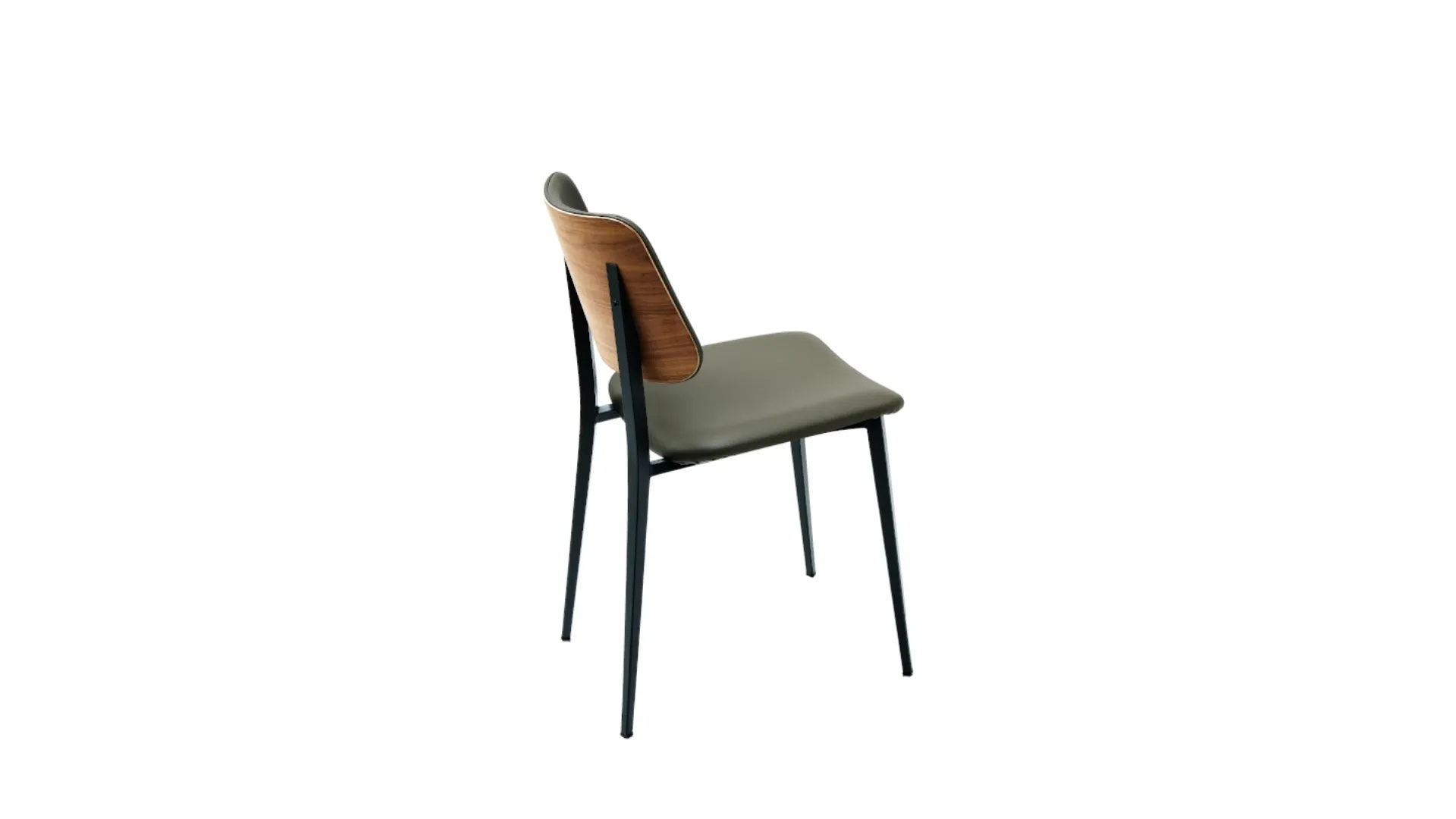 Sedia Joe S M TS/L in legno con rivestimento in pelle di Midj