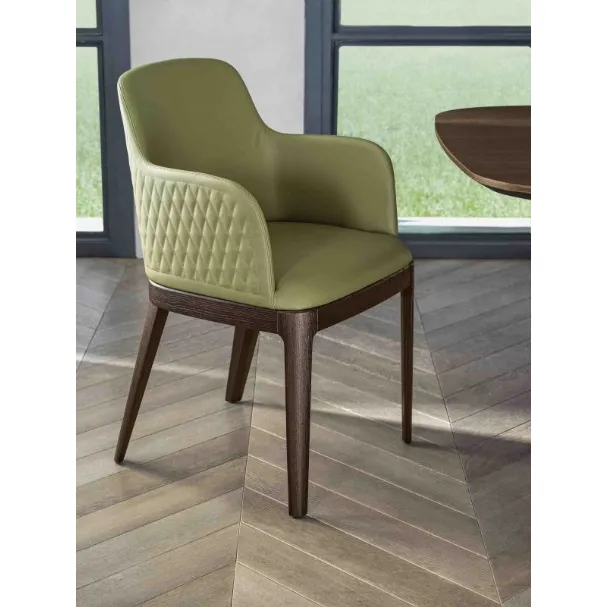 Sedia Margot rivestita in pelle di Bontempi