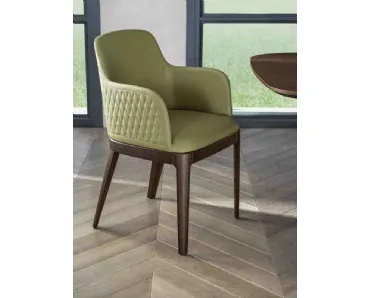 Sedia Margot rivestita in pelle di Bontempi
