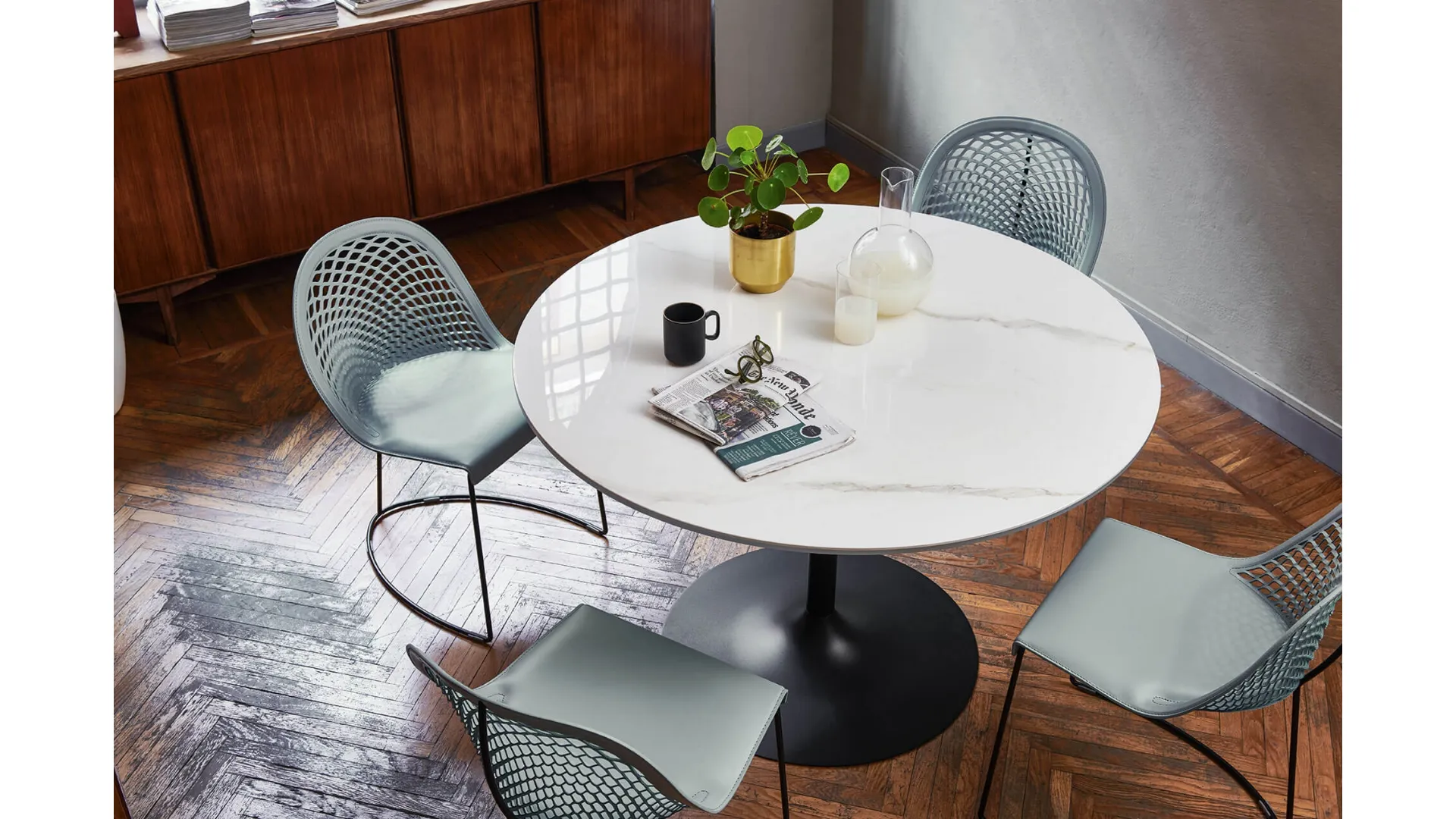 Sedia in cuoio Guapa di Midj