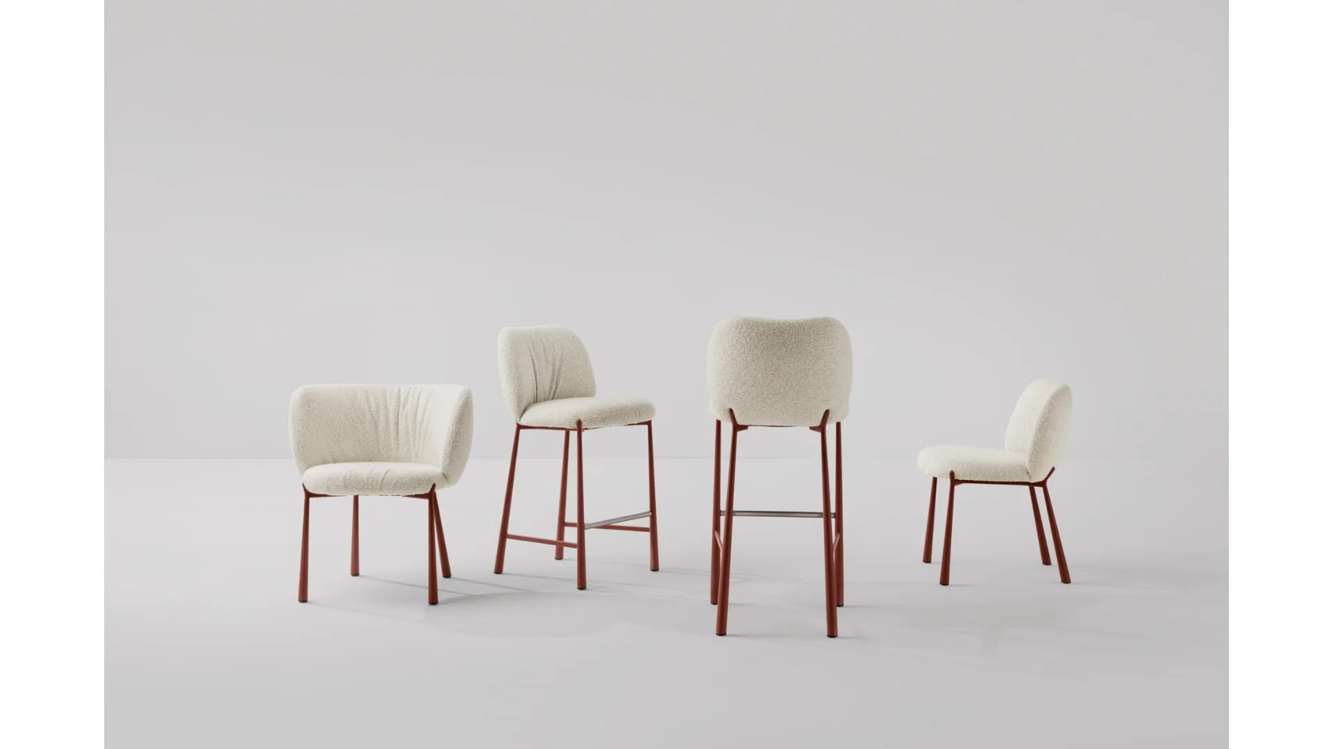 Sgabello imbottito Mys di Midj