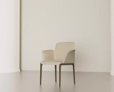 Sedia con braccioli Opera in pelle di Bontempi