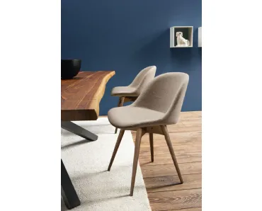 Sedia in tessuto con struttura in legno Sonny S L TS_R di Midj