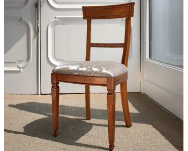 Sedia in legno con seduta in tessuto damascato imbottito Violetta di Le Fablier