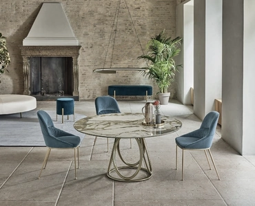 Tavolo Louis Rotondo in SuperMarmo di Bontempi