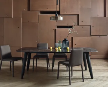 Tavolo Convivio in Ceramica Noir Desire di Sangiacomo