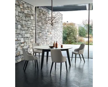 Tavolo rotondo Convivio in Ceramica Statuarietto di Sangiacomo