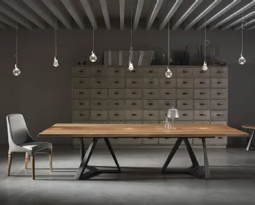 Tavolo Millennium XXL con piano in legno massello di Bontempi