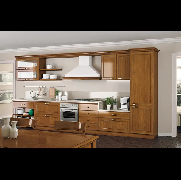 Cucina Classica lineare in legno I Ciliegi composizione 03 di Le Fablier