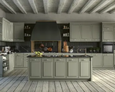 Cucina Classica angolare con isola I Ciliegi Camilla di Le Fablier