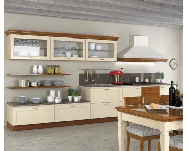 Cucina Classica lineare in legno laccato opaco I Ciliegi composizione 02 Le Fablier