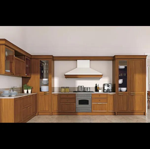 Cucina Classica angolare in legno Le Gemme composizione 04 di Le Fablier