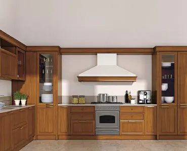 Cucina Classica angolare in legno Le Gemme composizione 04 di Le Fablier