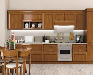 Cucina Classica lineare in legno Le Gemme composizione 05 di Le Fablier