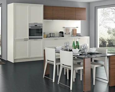 Cucina Moderna lineare Melograno ComposizionePM04 in legno di frassino di Le Fablier