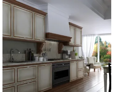 Cucina lineare Shabby Chic I Ciliegi composizione 06 di Le Fablier