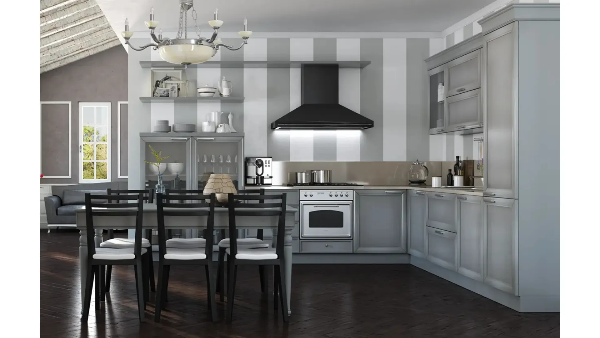 Cucina angolare Shabby Chic Le Gemme composizione 03 di Le Fablier