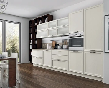 Cucina su misura lineare Melograno Composizione PM01 in legno di frassino di Le Fablier