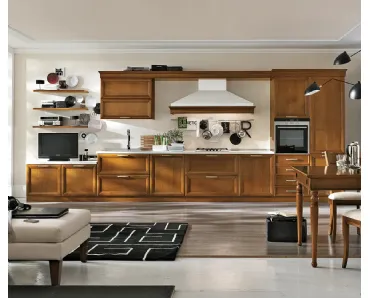 Cucina lineare su misura in legno Le Gemme 01 di Le Fablier